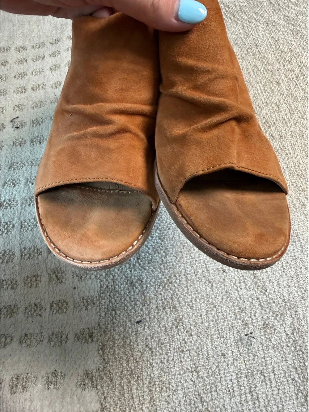 Sofft Women's Brown Suede Open-Toe Wedges